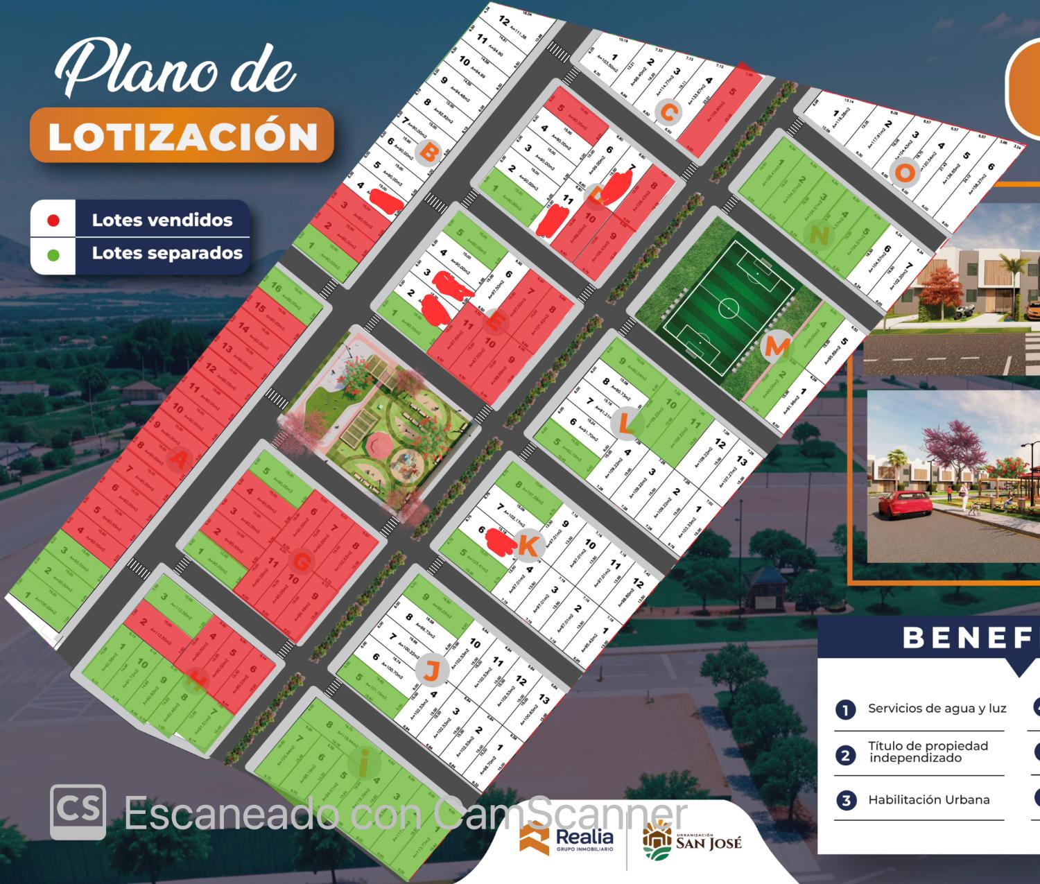 Plano de lotización Urbanización San José